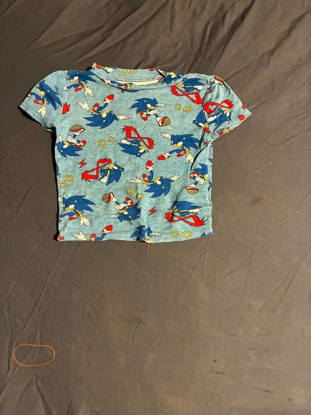 Sonic The Hedgehog Sega T-Shirt Kids 6 Blue Short Sleeve Graphic Character Tee